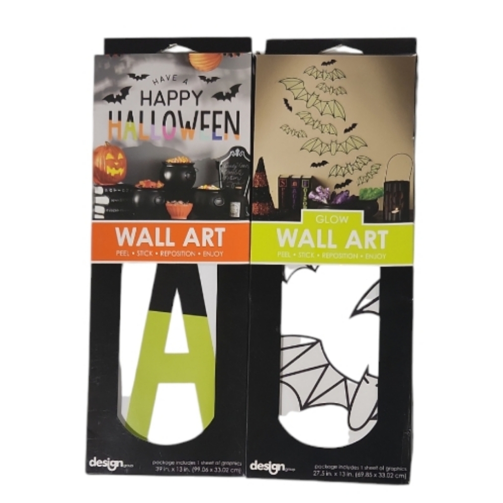 Halloween Decals Wall Art Peel & Stick Repositionable 2 Sets